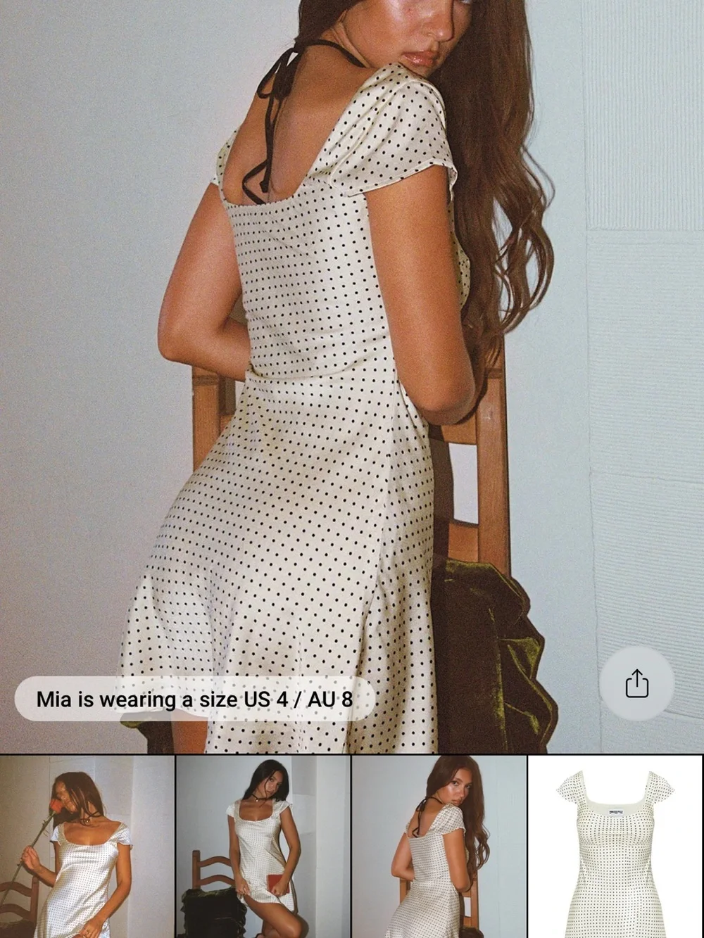 Princess Polly White Satin Polka Dot Slip Dress - Picture 3 of 6